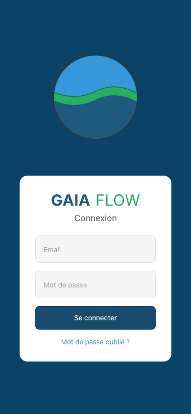 Page de connexion GaiaFlow
